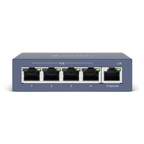 amcrest 5-port poe+ switch with metal housing|Amcrest gigabit uplink indiana.